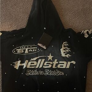 Hellstar Black Graphic Hoodie Jacket